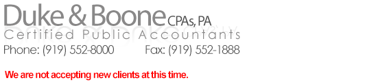 Sponsor Duke & Boone, CPA's, PA