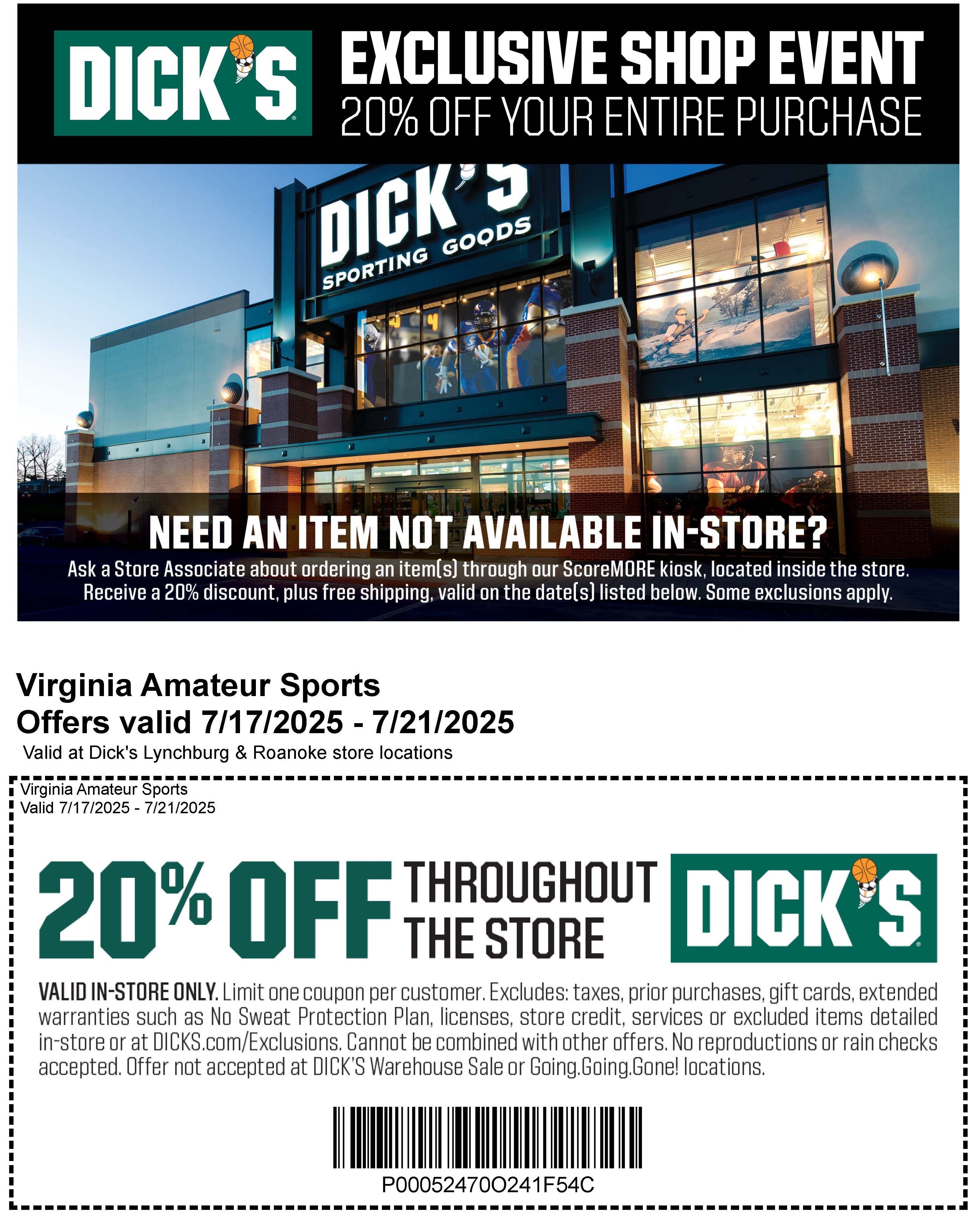 Sponsor Dick's Sporting Goods Shop Event